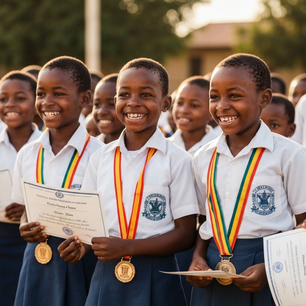 Children receiving awards