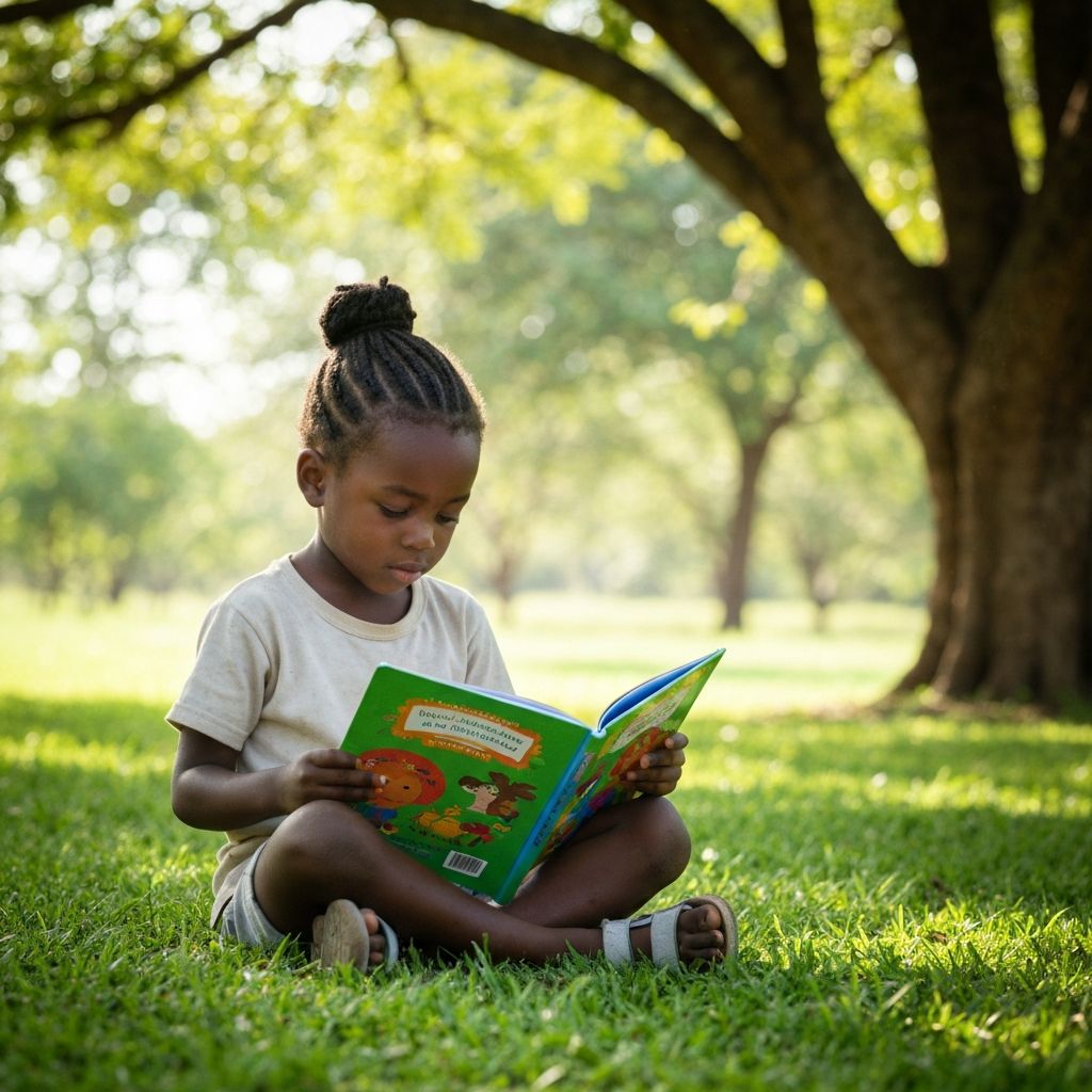 Child reading a book